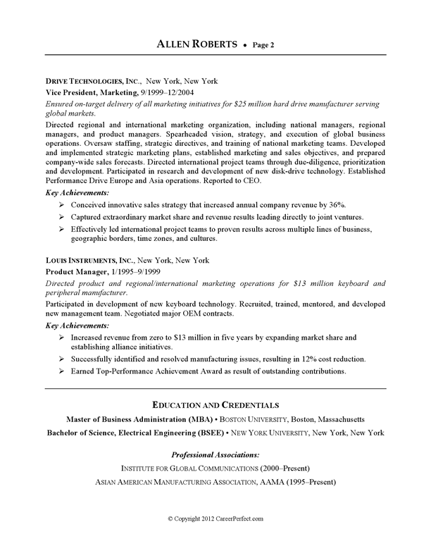 Example writing sample resume