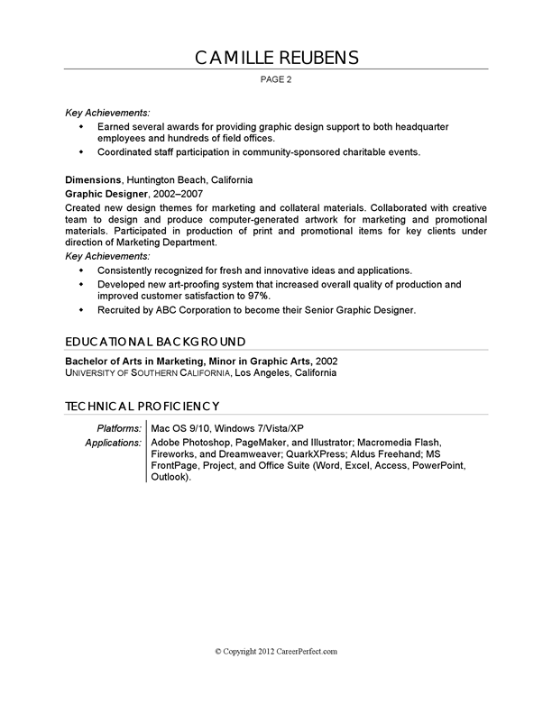 creating resume. Graphic Design Sample Resume