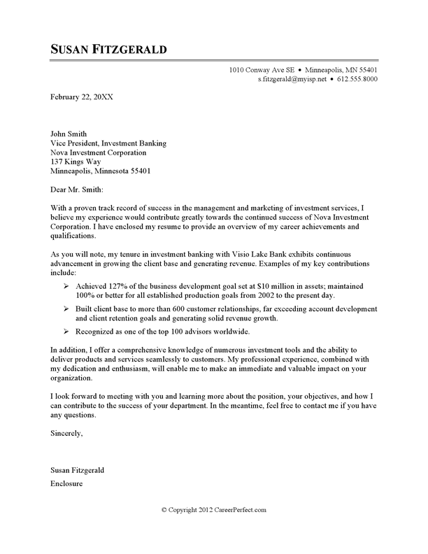 Investment Bank Cover Letter Investment Bank Cover Letter